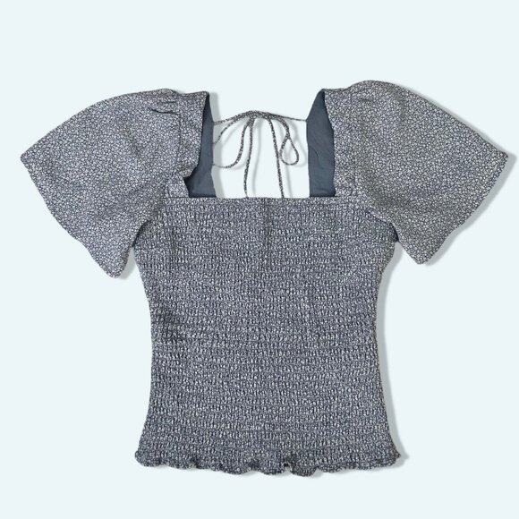 Abercrombie & Fitch blue floral blouse - Picture 1 of 4